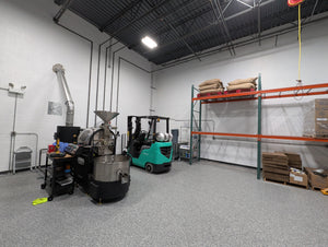 Our new roaster and roasting space